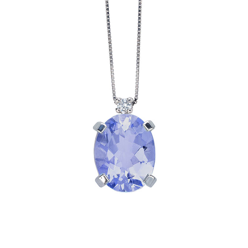 COLLANA CON TANZANITE OVALE – BIBIGÌ