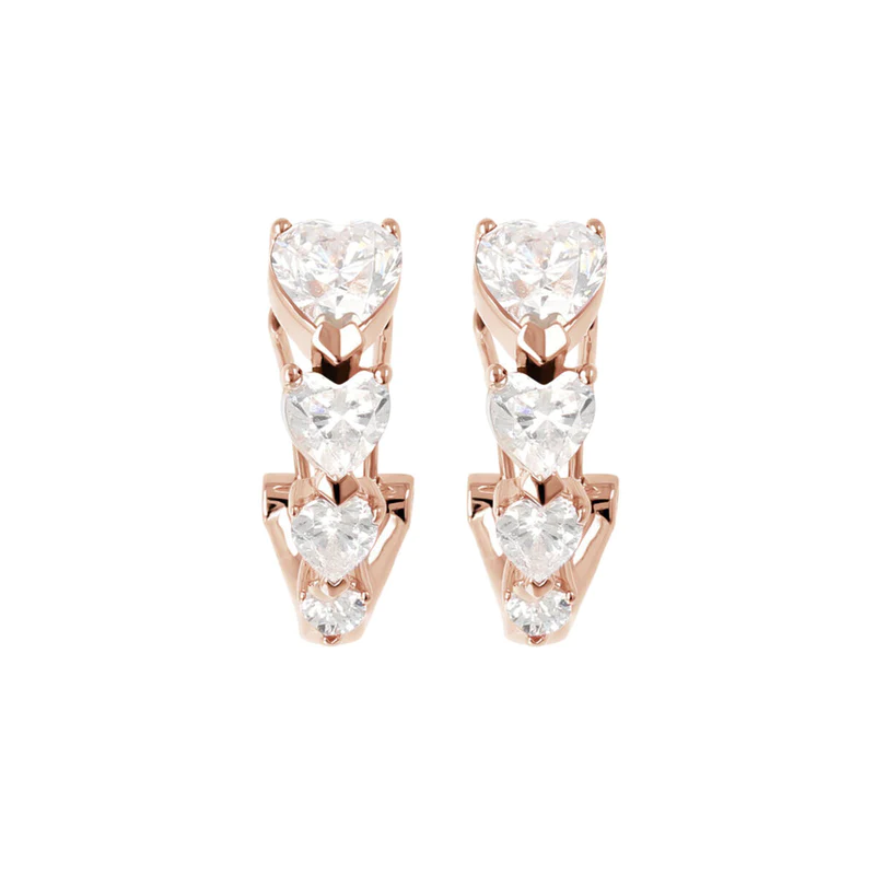 Gioielleria De Santis BRONZALLURE Orecchini Quattro Cuori Graduati in Cubic Zirconia