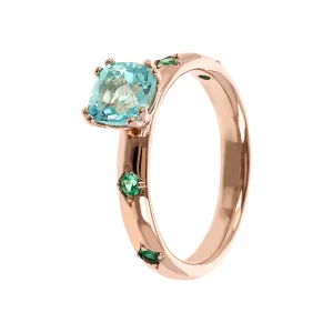 BRONZALLURE Anello Solitario con Étoile e Prisma Gem Taglio a Cuscino misura 14