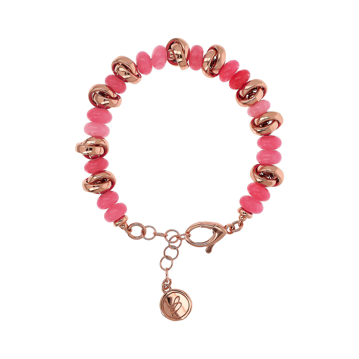 Gioielleria De Santis BRONZALLURE Bracciale con Maglie Intrecciate e Pietre Naturali