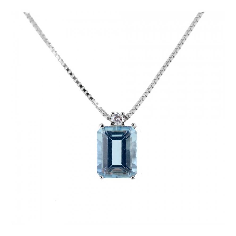 Gioielleria De Santis Bibigi collana con acquamarina rettangolare