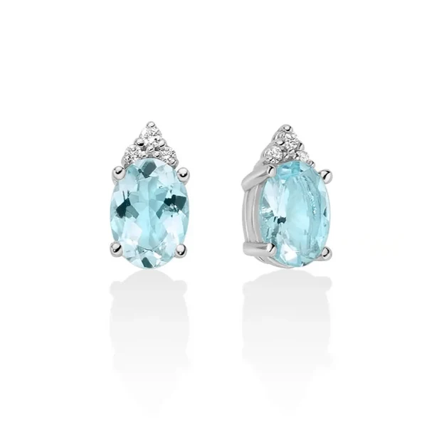Gioielleria De Santis Miluna Orecchini con Acquamarina e Diamanti