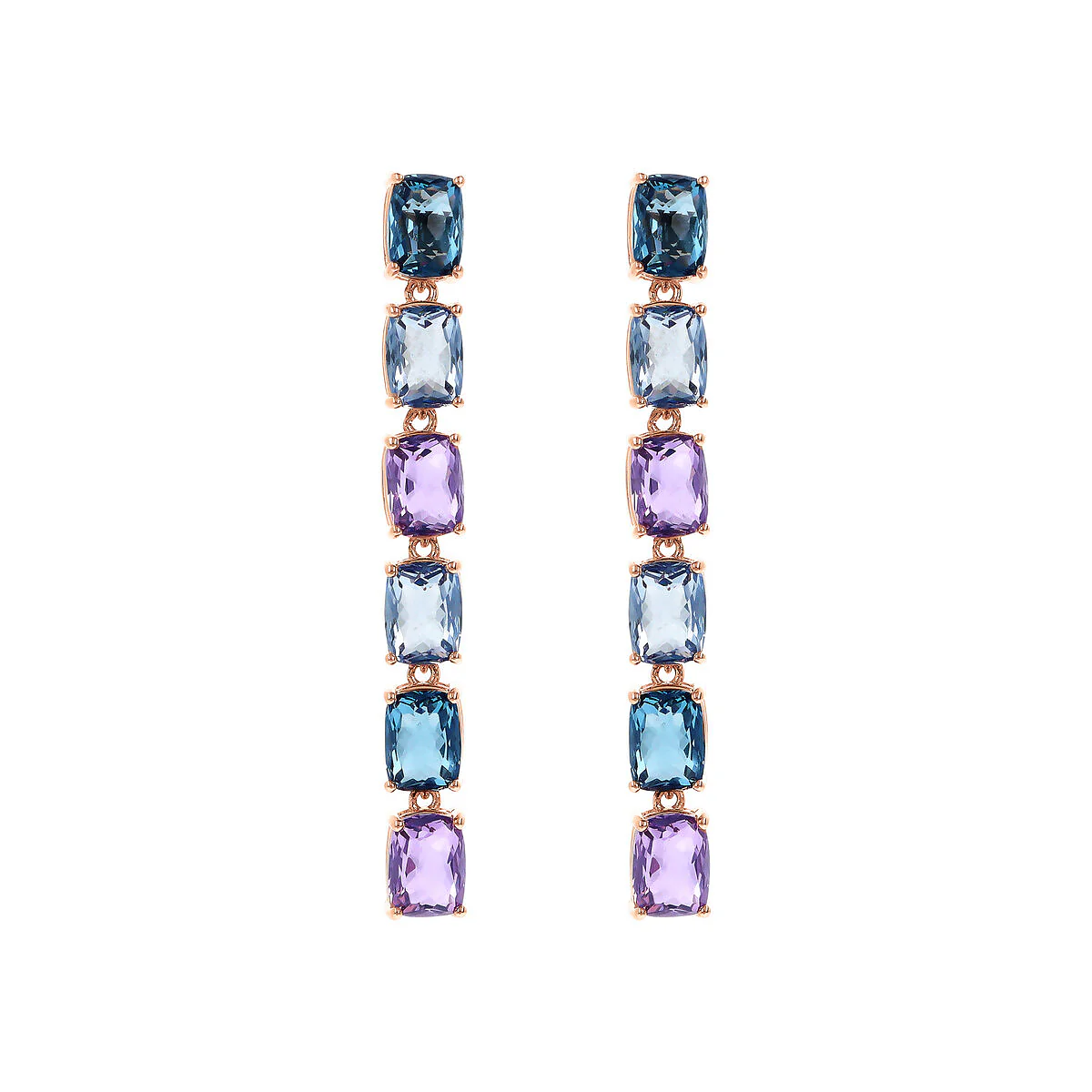 Gioielleria De Santis BRONZALLURE Orecchini Lunghi con Prisma Gem Taglio Mosaico