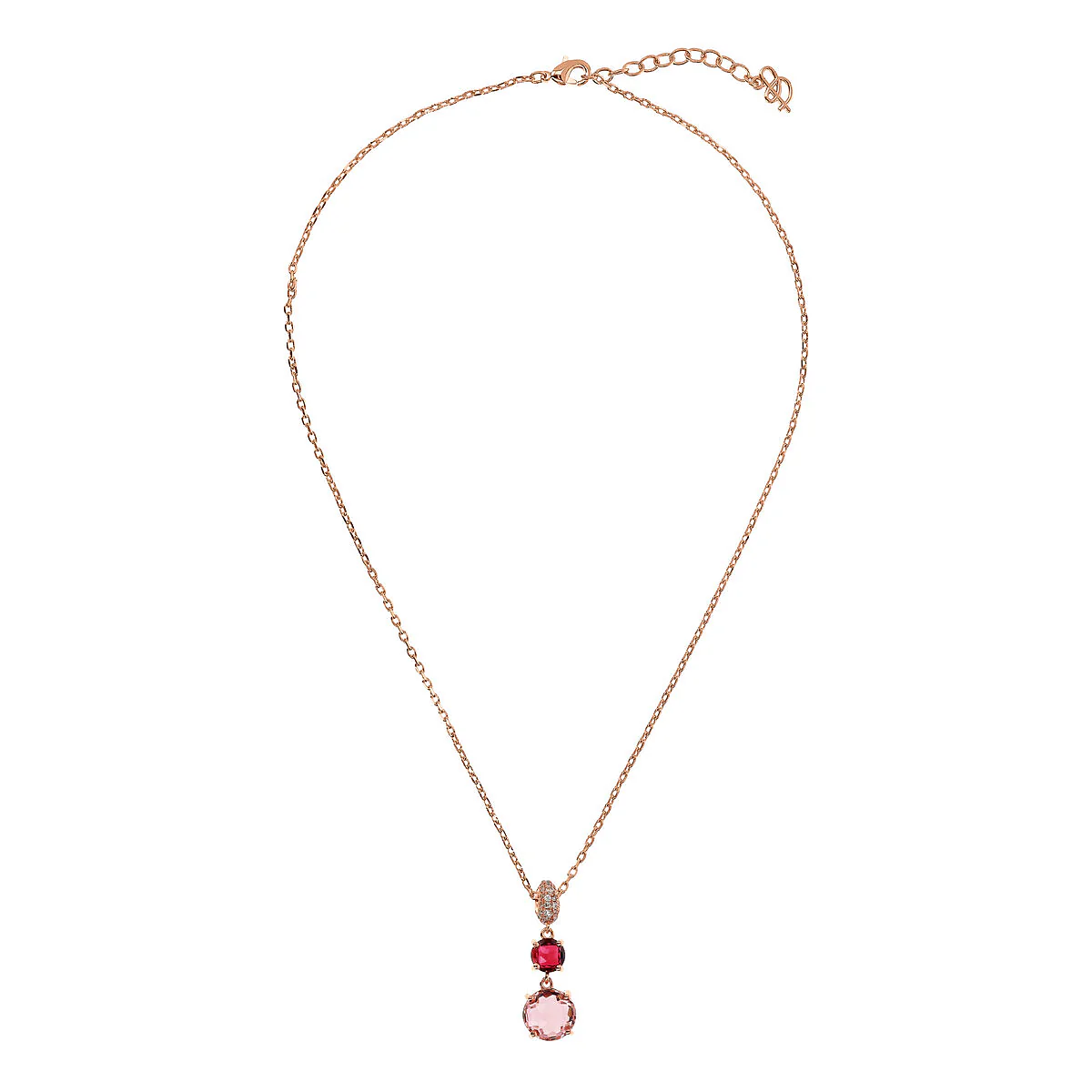 BRONZALLURE Collana con Pendente in Prisma Gem Tonde e Pavé in Cubic Zirconia - immagine 2