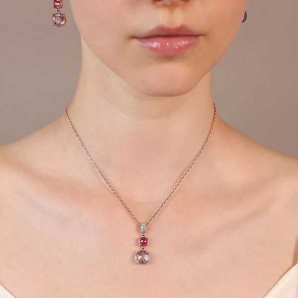 BRONZALLURE Collana con Pendente in Prisma Gem Tonde e Pavé in Cubic Zirconia - immagine 3