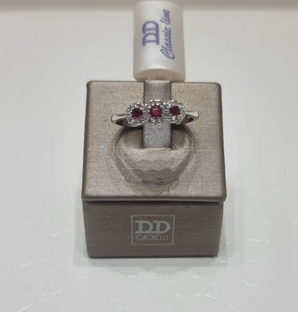 Gioielleria De Santis DAVITE & DELUCCHI Trilogy Diamanti Kt. 0,17 e Rubini Kt. 0,19