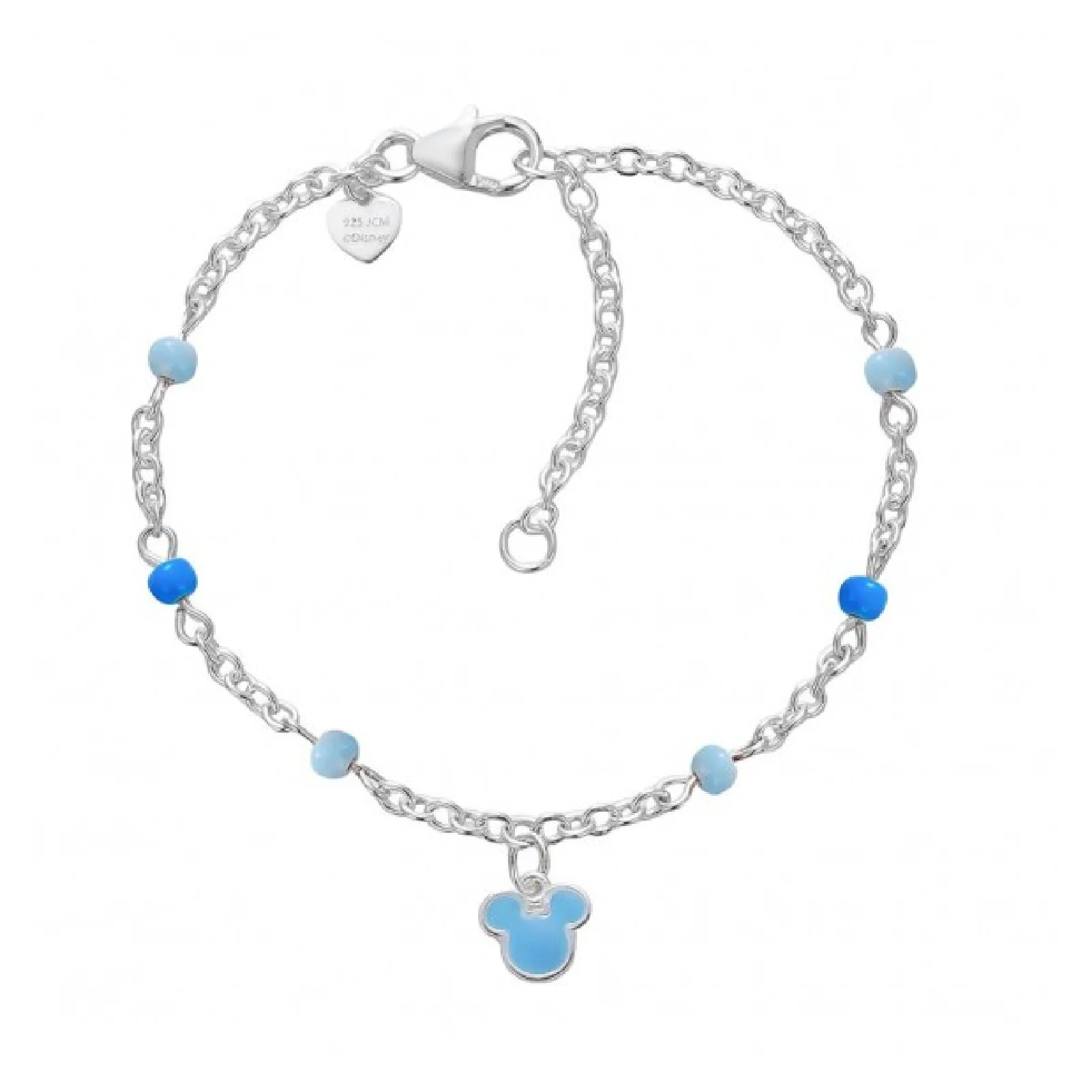Gioielleria De Santis Disney Bracciale bambina Disney acciaio Minnie pendente azzurro e blu