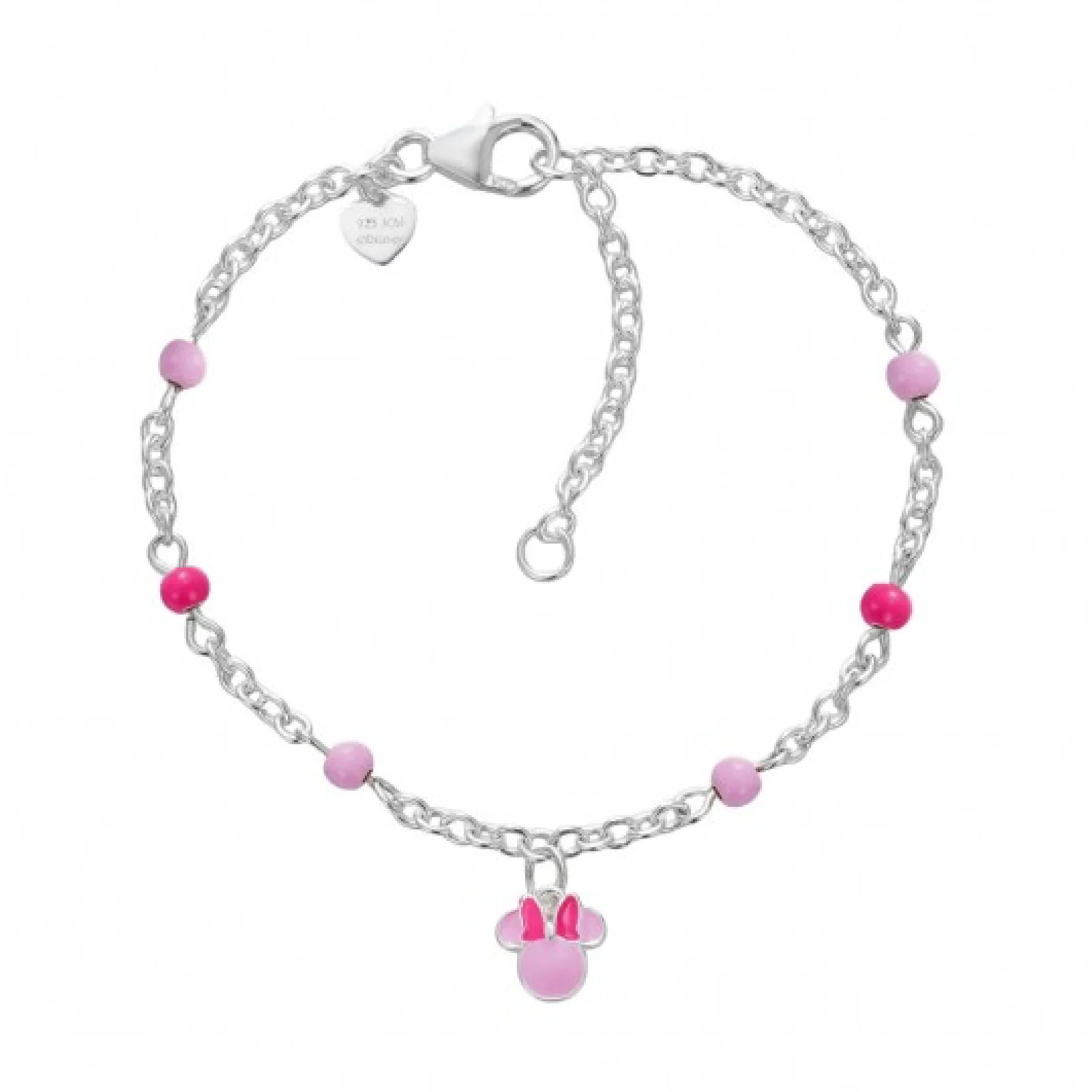 Gioielleria De Santis Disney Bracciale bambina Disney acciaio Minnie pendente fucsia e rosa