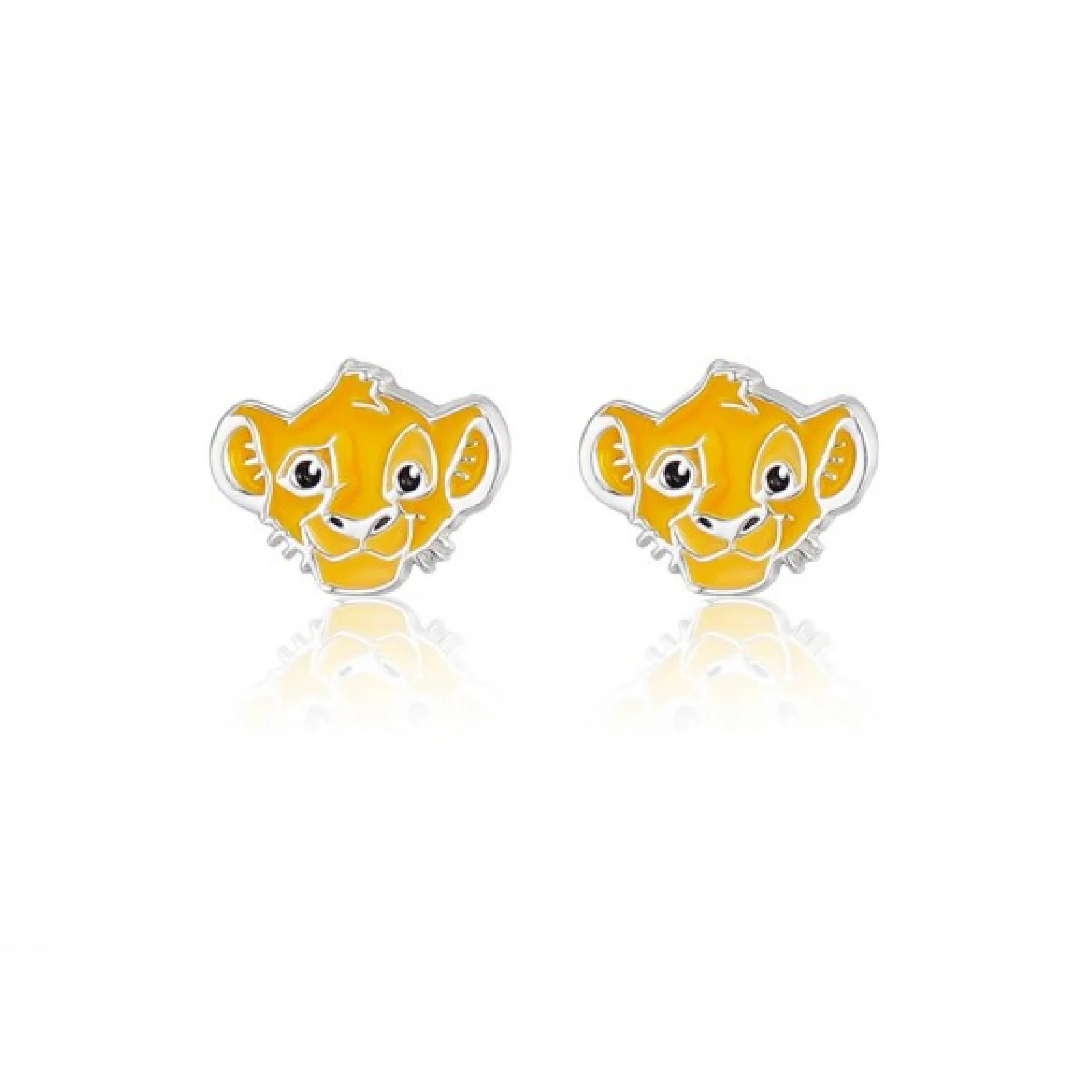 Gioielleria De Santis Disney Orecchini a lobo Disney acciaio con simba smaltato di giallo