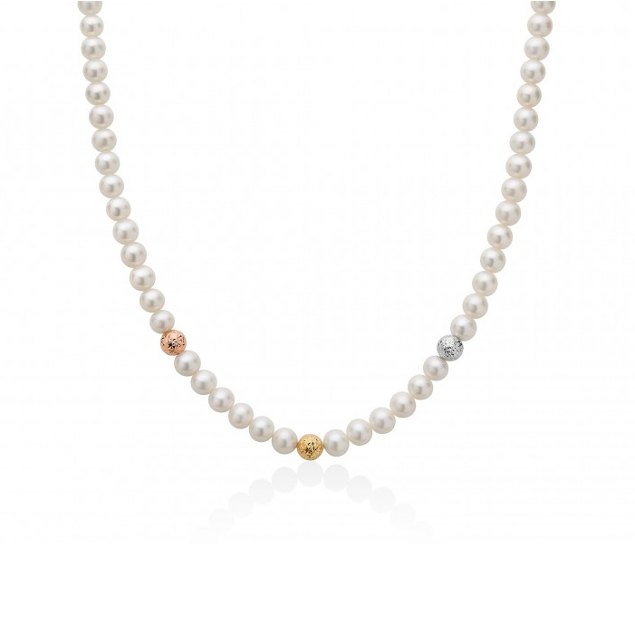 Gioielleria De Santis Collana Miluna Perle e Sfere in Oro