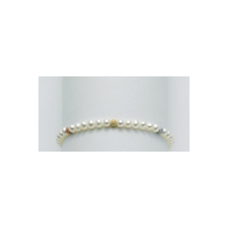 Gioielleria De Santis MILUNA BRACCIALE DONNA PERLE ORO 3 COLORI