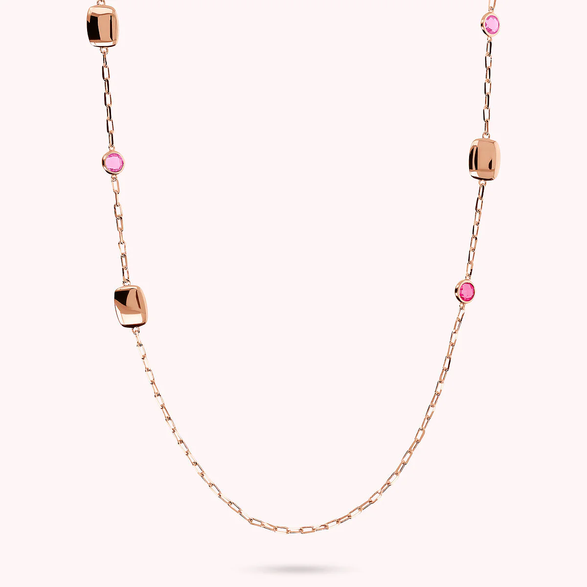 Gioielleria De Santis BRONZALLURE  Collana Lunga con Pepite e Prisma Gem Tonde e a Baguette