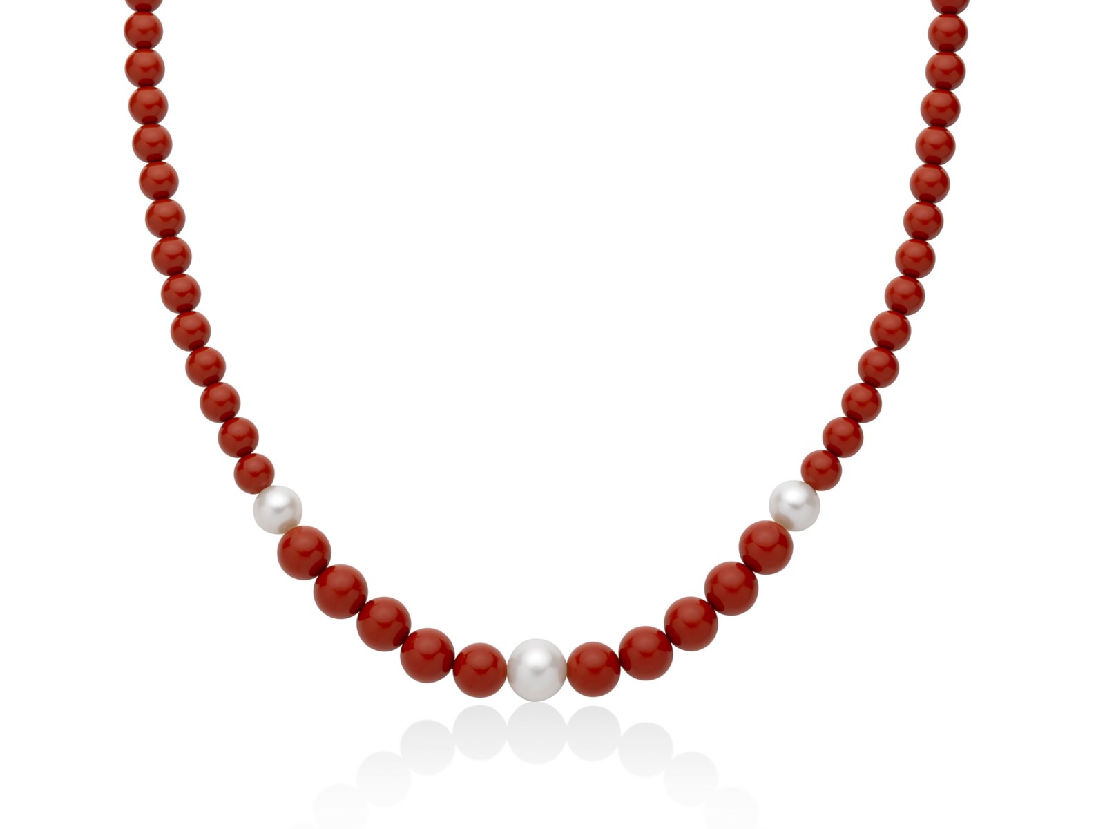 Gioielleria De Santis MILUNA  Collana collezione Terra e Mare PCL6694 Pasta di Corallo Rosso 42cm