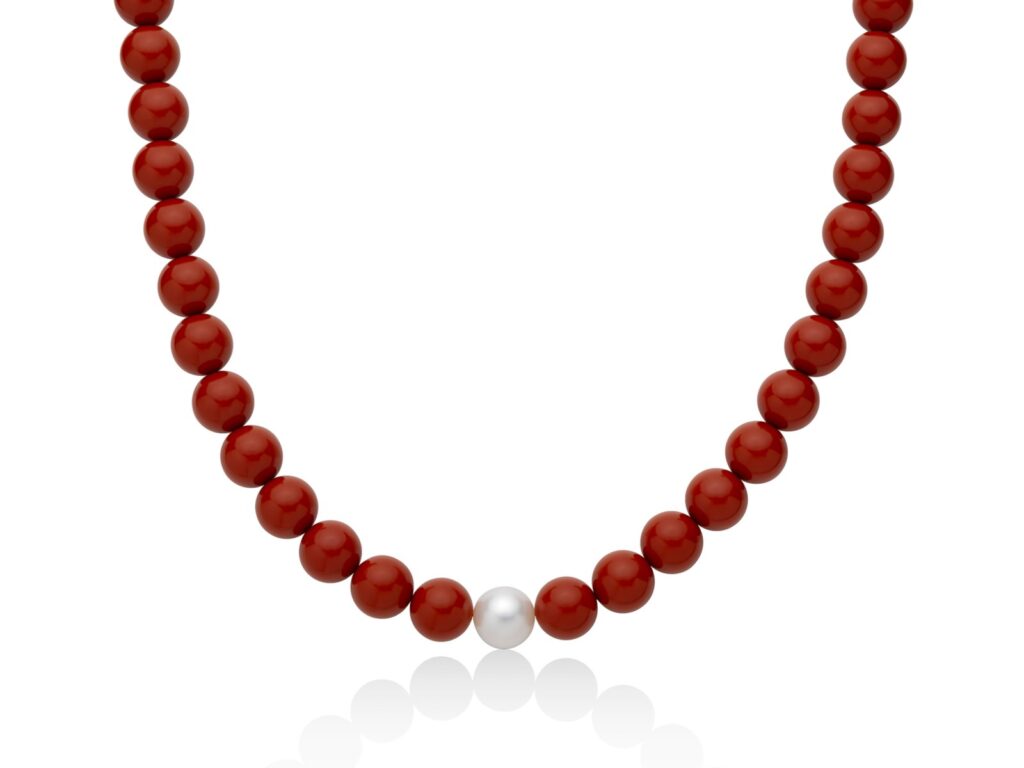 Gioielleria De Santis MILUNA Collana Miluna collezione Terra e Mare PCL6697 Pasta di Corallo Rosso 42cm