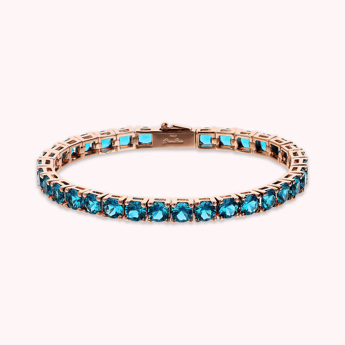 Gioielleria De Santis BRONZALLURE Bracciale Tennis Maxi con Cubic Zirconia Tonde  Blue