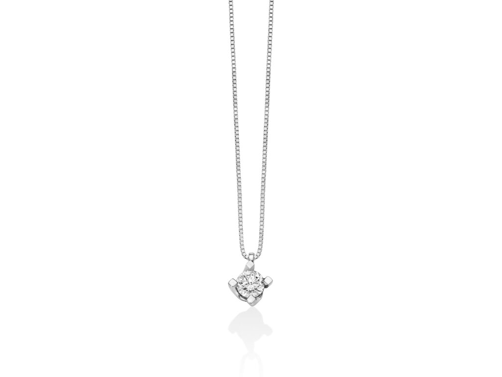 Gioielleria De Santis MILUNA PUNTO LUCE ORO BIANCO CON BRILLANTE KT. 0,09