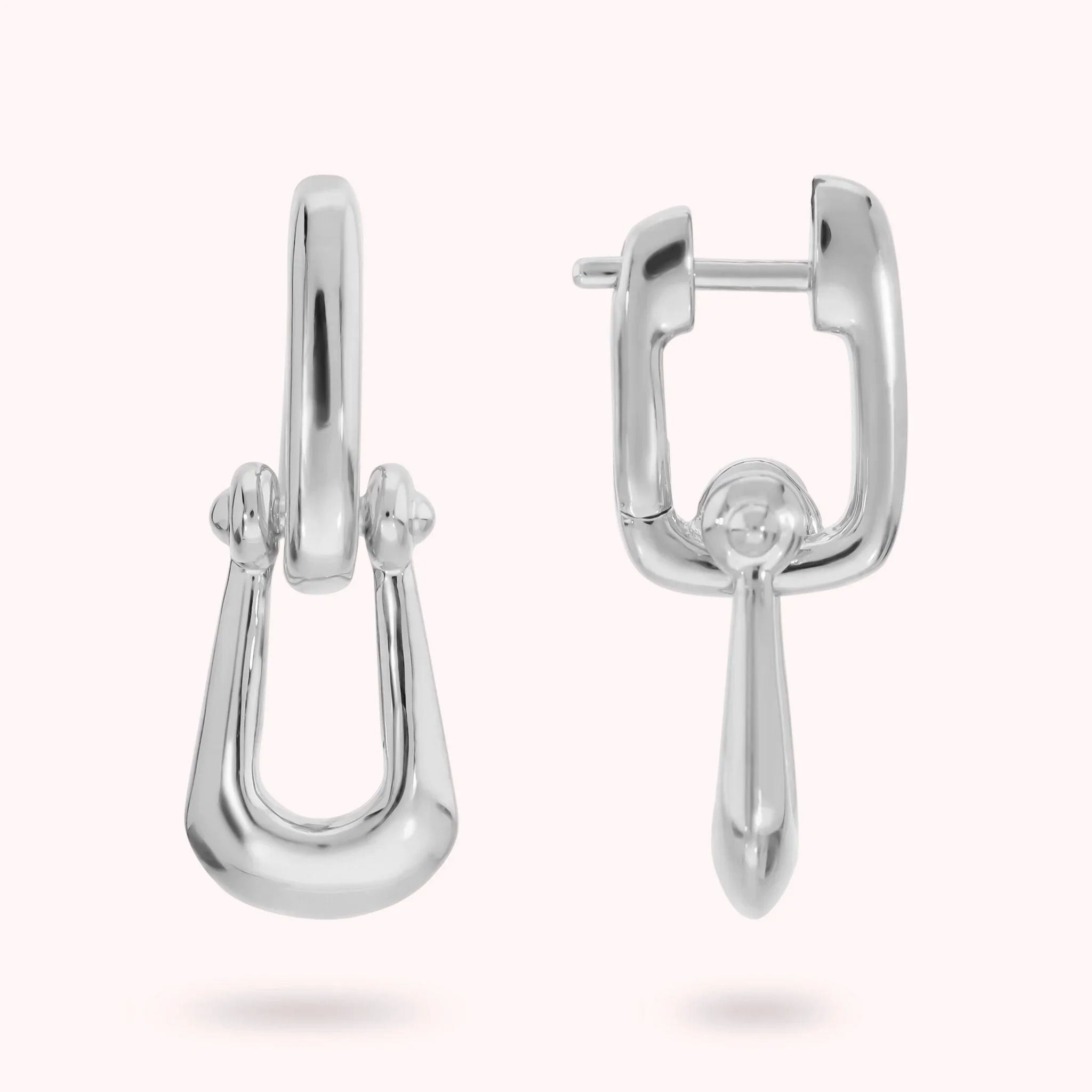 BRONZALLURE Orecchini Pendenti Staffa Lucidi BIANCO - immagine 4