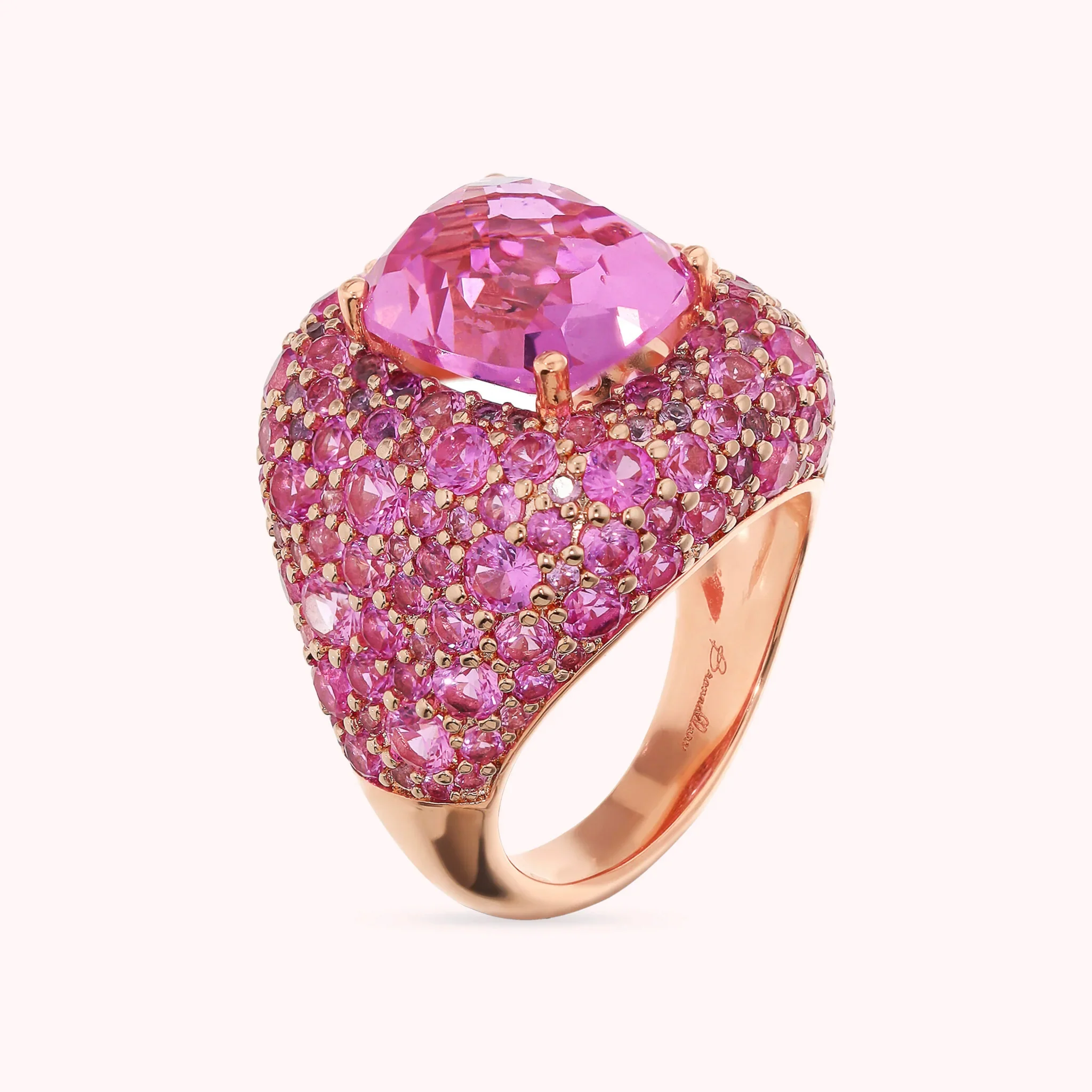 Gioielleria De Santis BRONZALLURE Anello Chevalier Graduato con Prisma Gem e Pavé MISURA 16