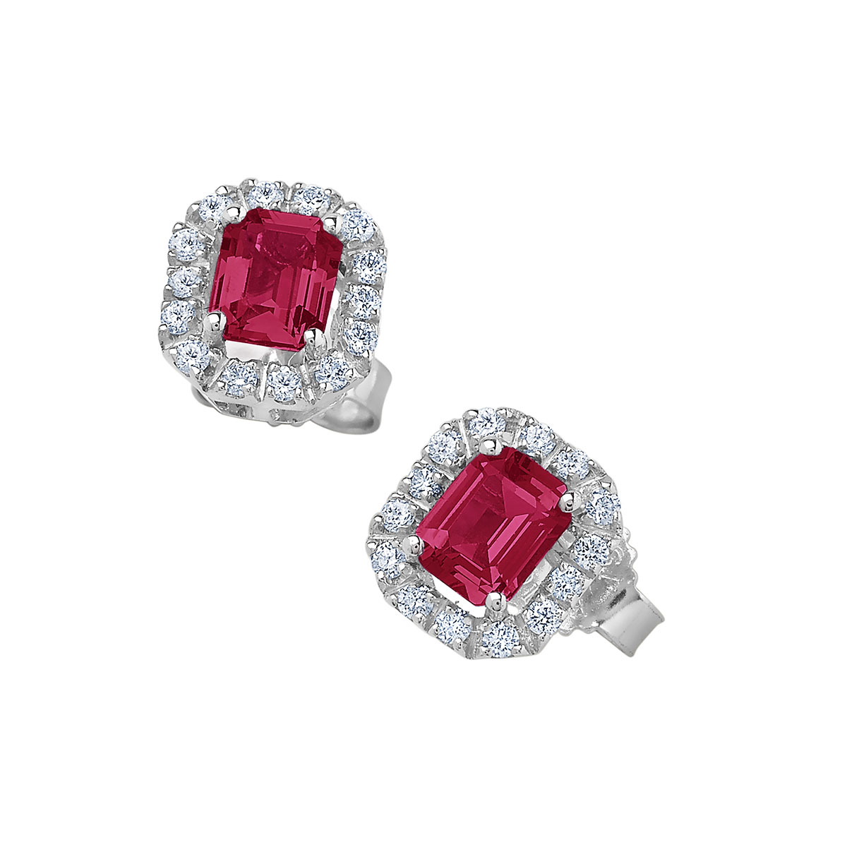 BIBIGI Orecchini Oro Bianco a con Rubini Rossi Bibigì - immagine 2