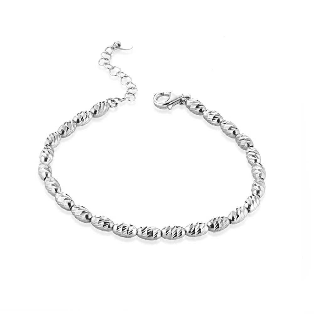 Gioielleria De Santis MARCELLO PANE  Bracciale barilotti diamantati big – Petite Boules BIANCO