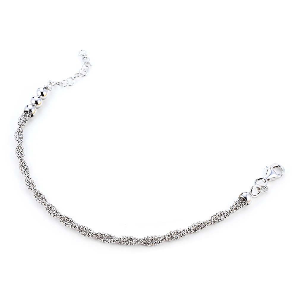 Gioielleria De Santis MARCELLO PANE Bracciale intreccio – Petite Boules BIANCO