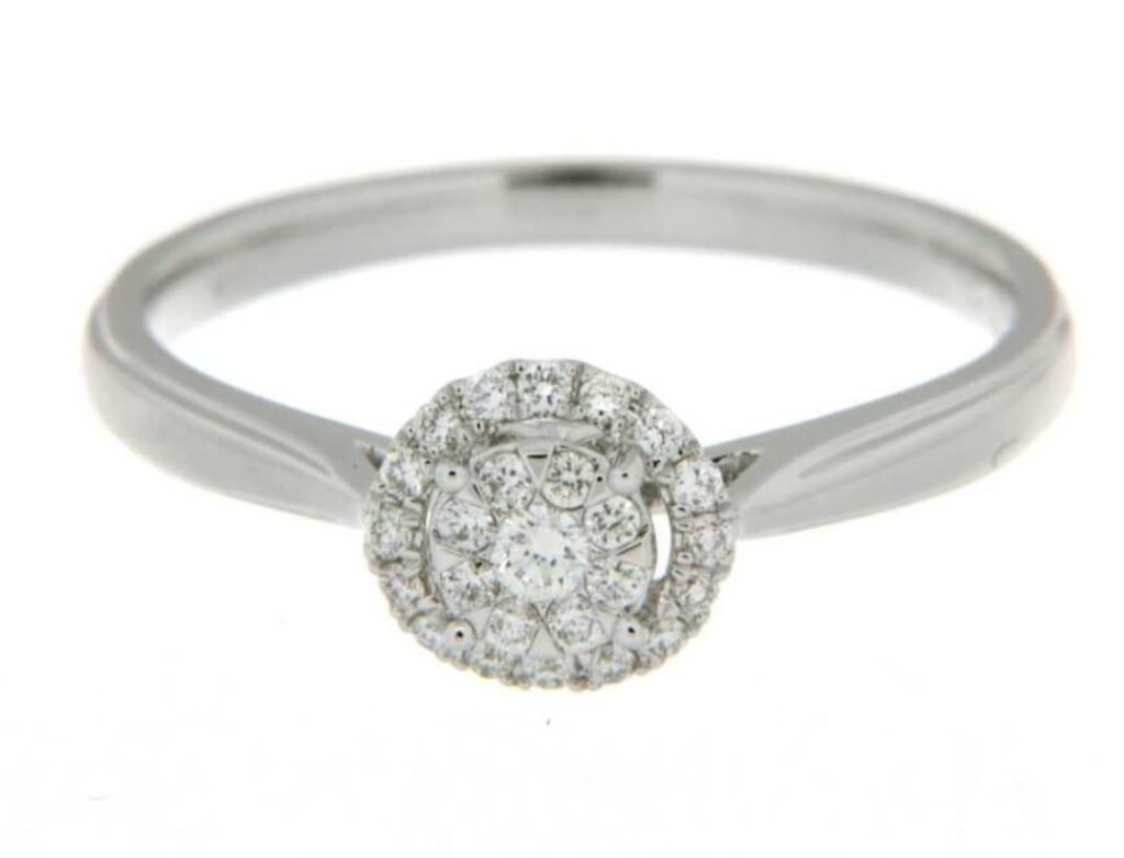Gioielleria De Santis Anello Giorgio Visconti Oro Bianco 18 kt con Diamanti ct 0,16 – Ref. ABX16178