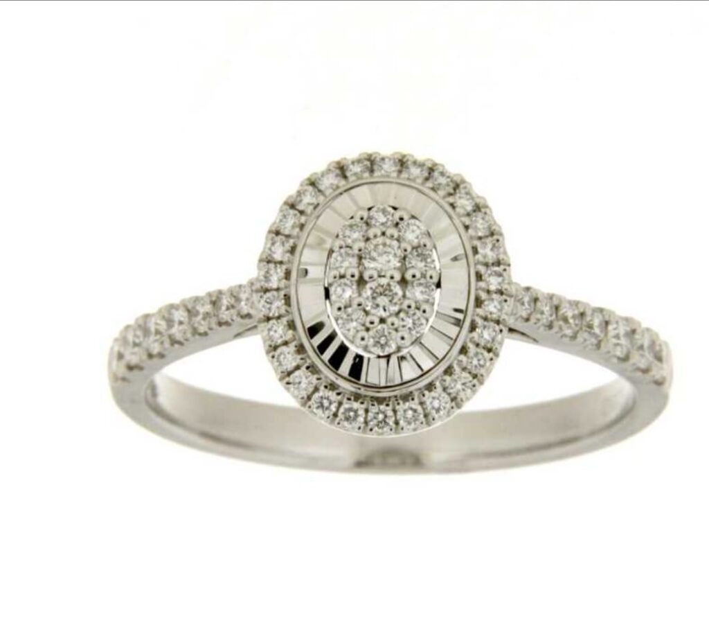 Gioielleria De Santis Anello Giorgio Visconti Oro Bianco 18 kt con Diamanti 0,29 ct – Ref. ABX17477