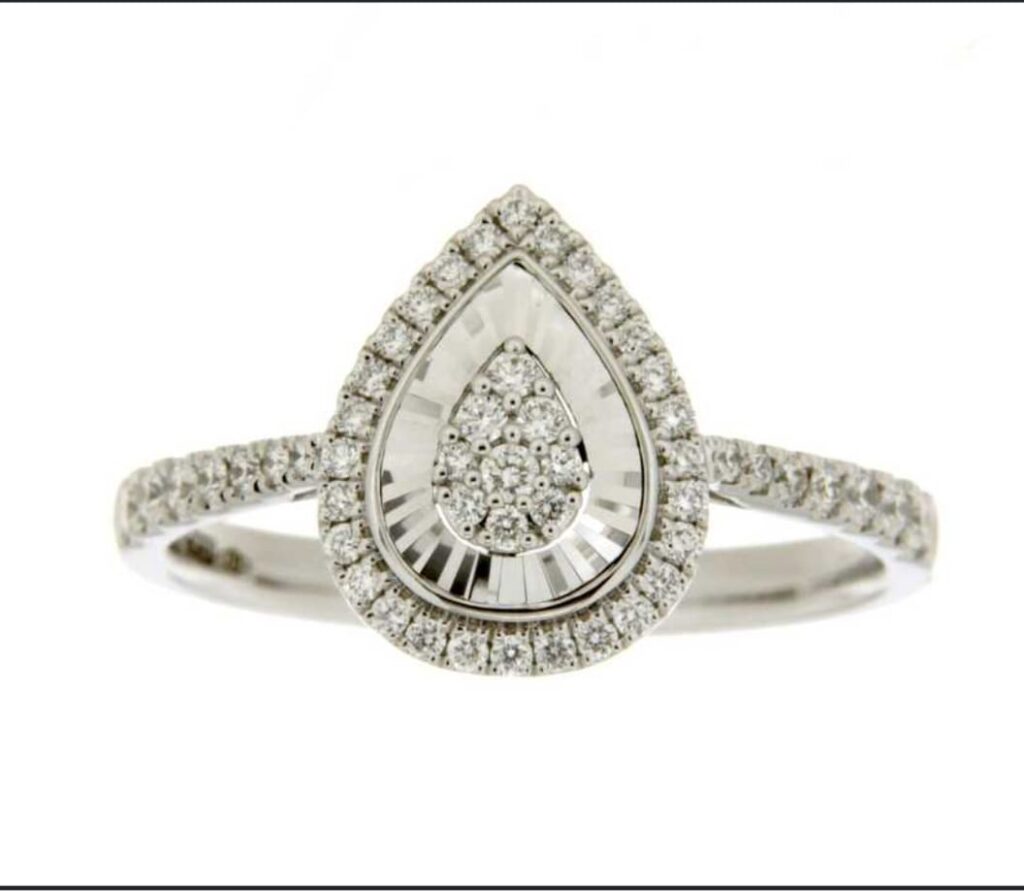 Gioielleria De Santis Anello Giorgio Visconti Oro Bianco 18 kt con Diamanti 0,32 ct – Ref. ABX17480
