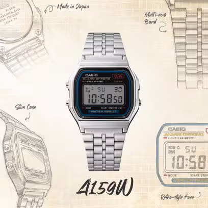 CASIO VINTAGE COLLECTION iconic A159WE-1 - immagine 6