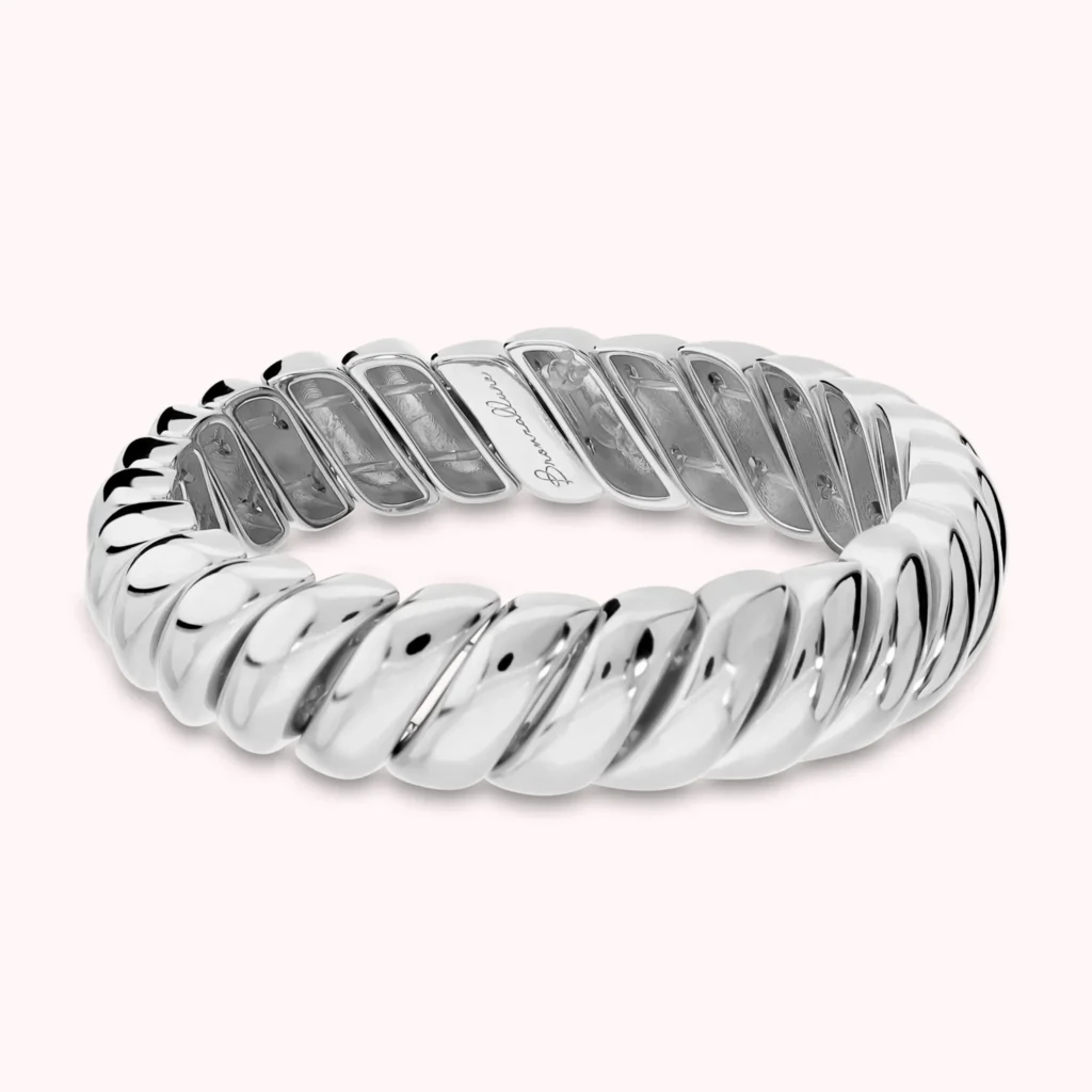 Gioielleria De Santis BRONZALLURE Bracciale Elastico Estensibile con Design a Tubogas Placcato Oro 18Kt