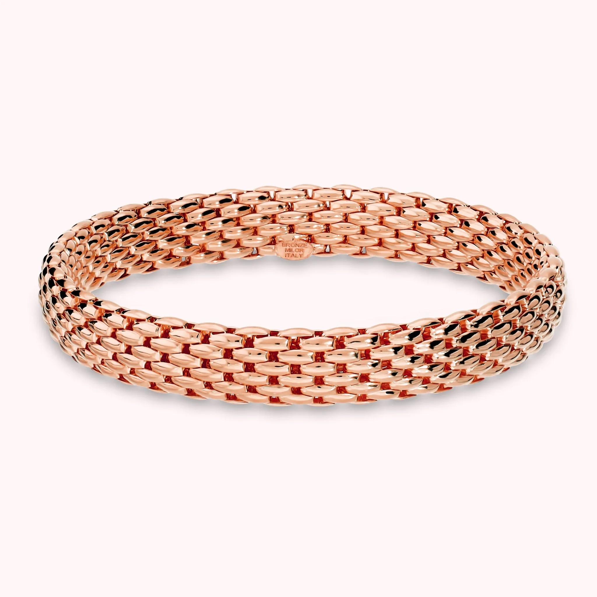 Gioielleria De Santis BRONZALLURE Bracciale Tubolare Mesh Elastico Placcato Oro 18Kt