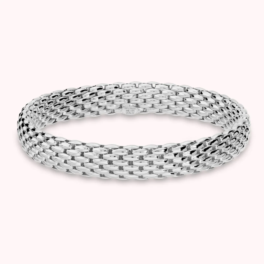 Gioielleria De Santis BRONZALLURE Bracciale Tubolare Mesh Elastico Placcato Oro 18Kt