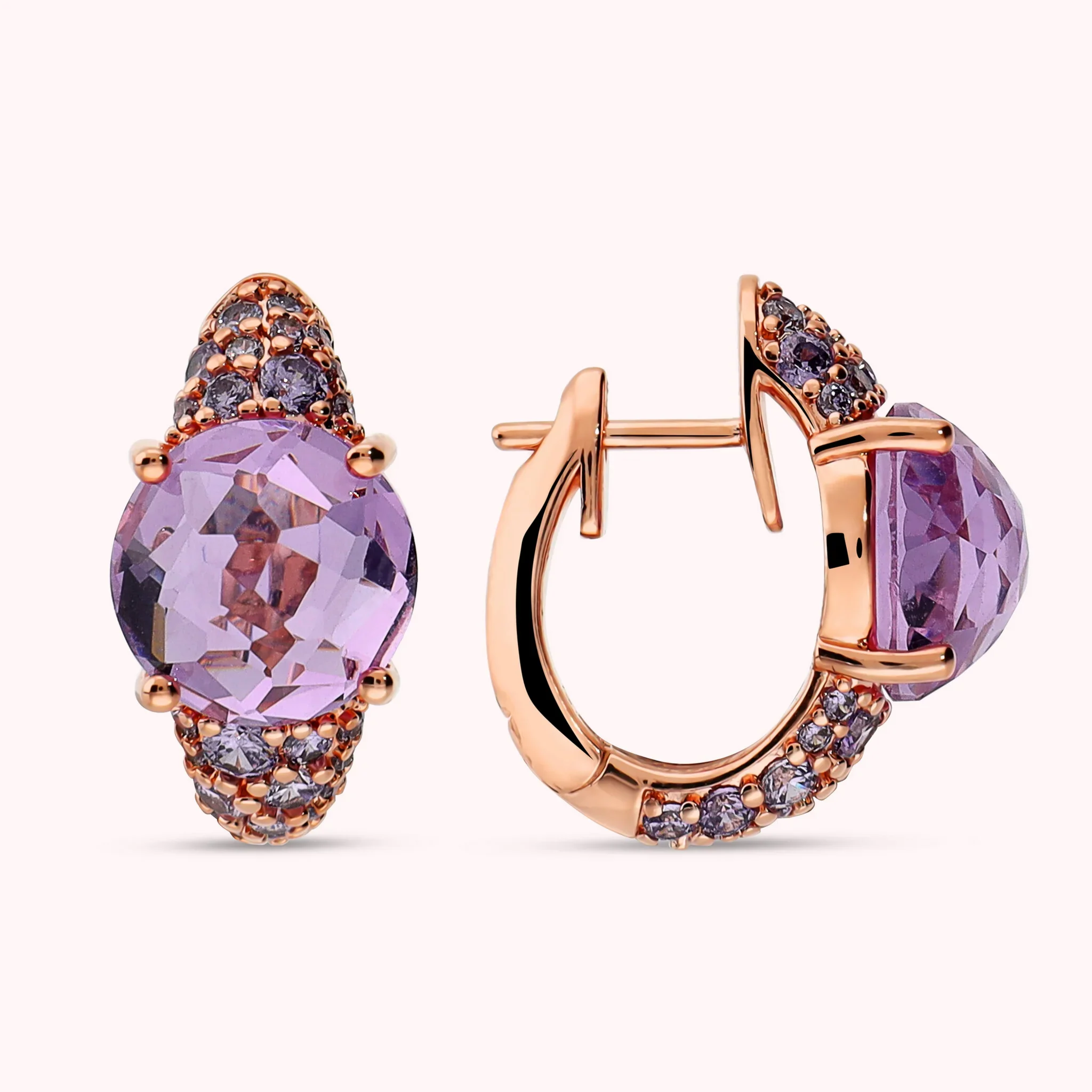 BRONZALLURE Orecchini a Cerchio con Pavé Misto e Prisma Gem - immagine 2