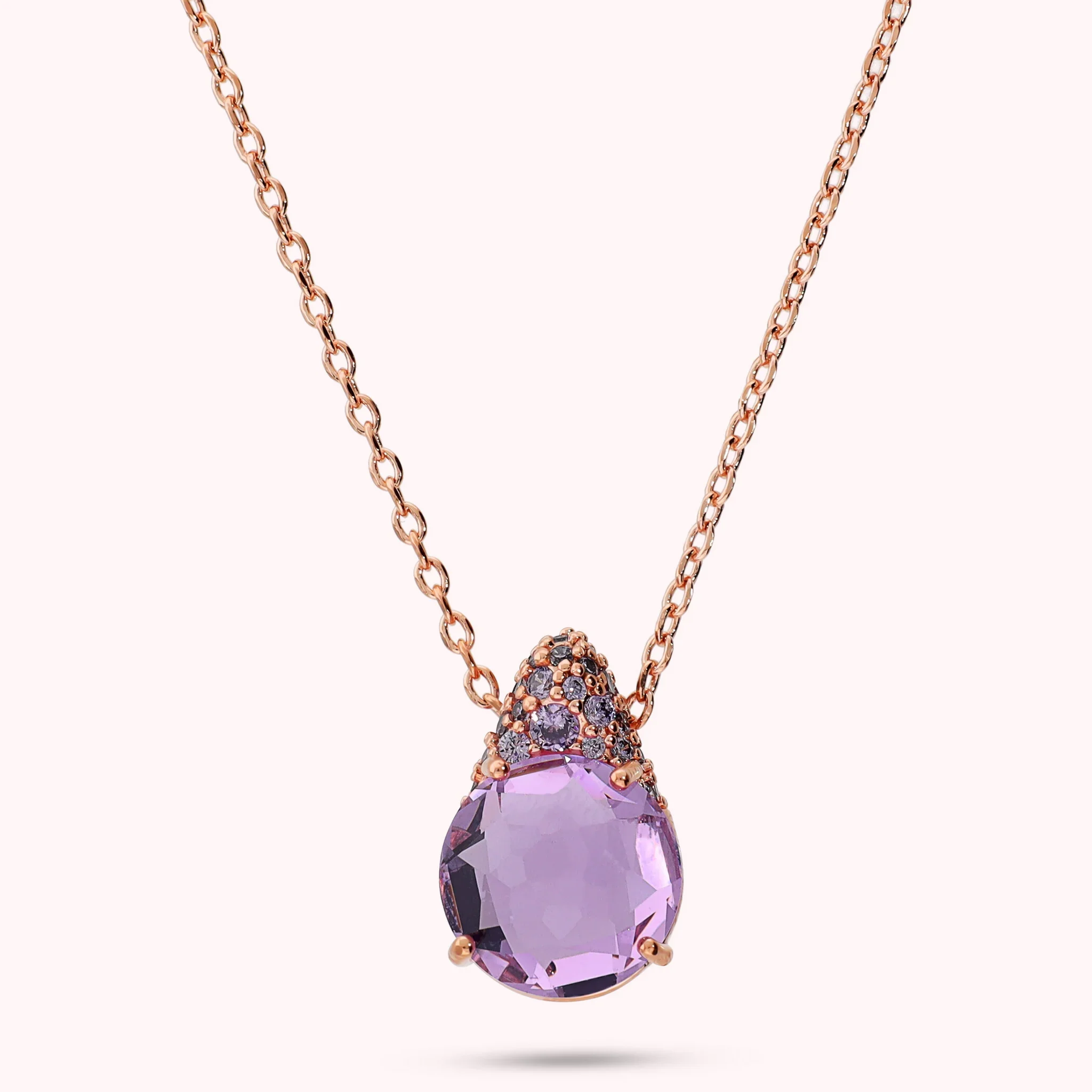Gioielleria De Santis BRONZALLURE Collana con Ciondolo in Pavé Misto e Prisma Gem VIOLA