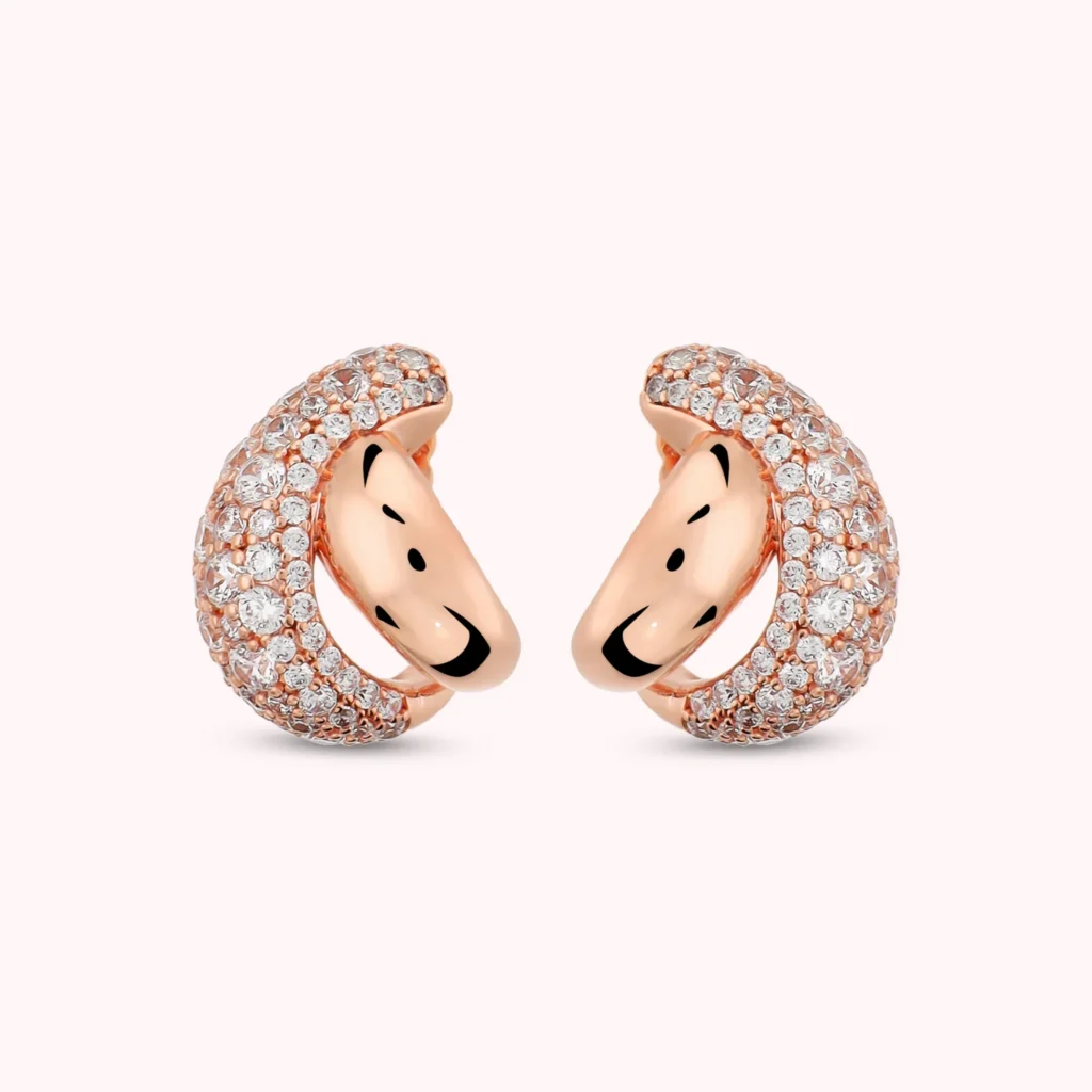 Gioielleria De Santis RONZALLURE Orecchini a Intreccio in Pavé di Cubic Zirconia