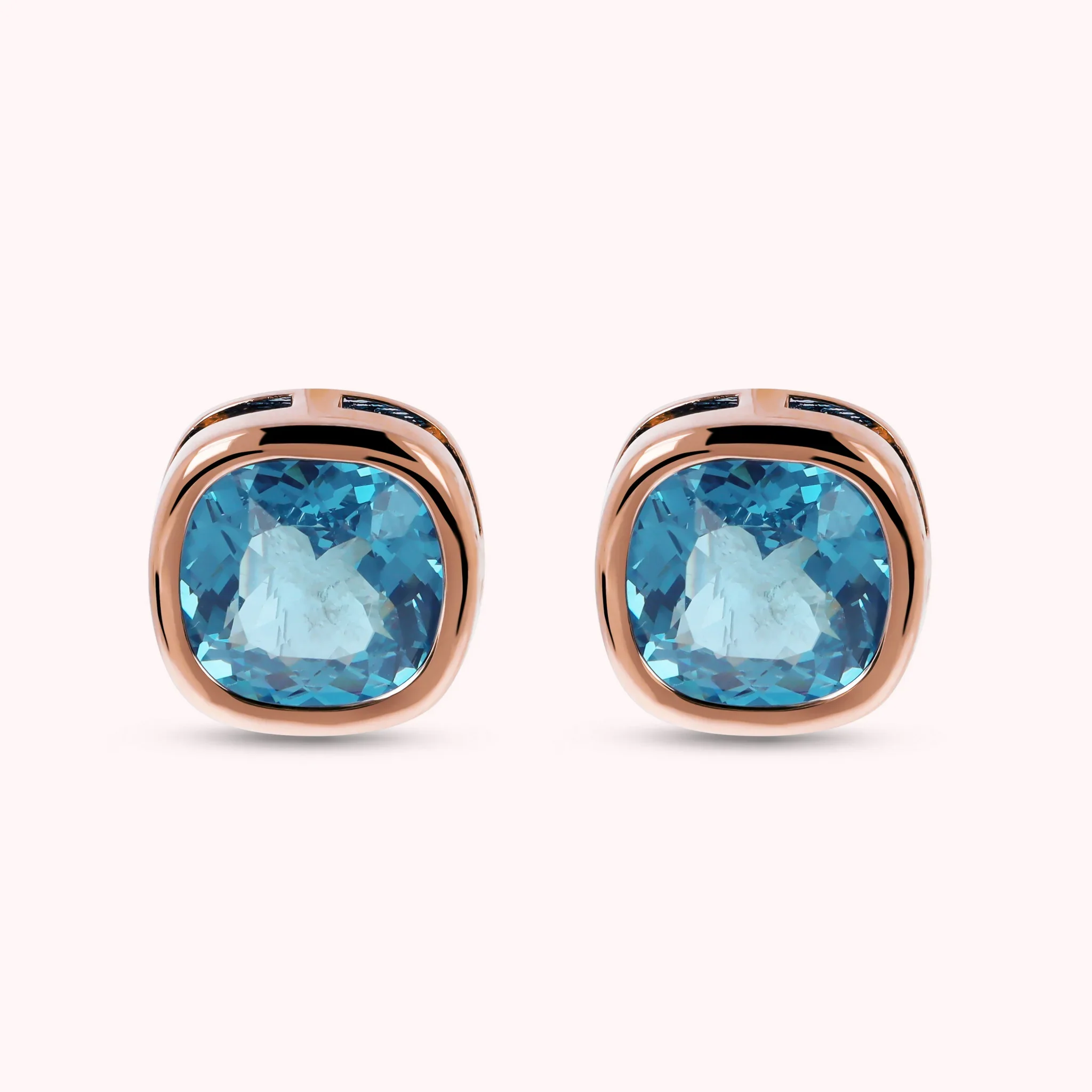 BRONZALLURE Orecchini a Lobo con Prisma Gem Taglio Cushion