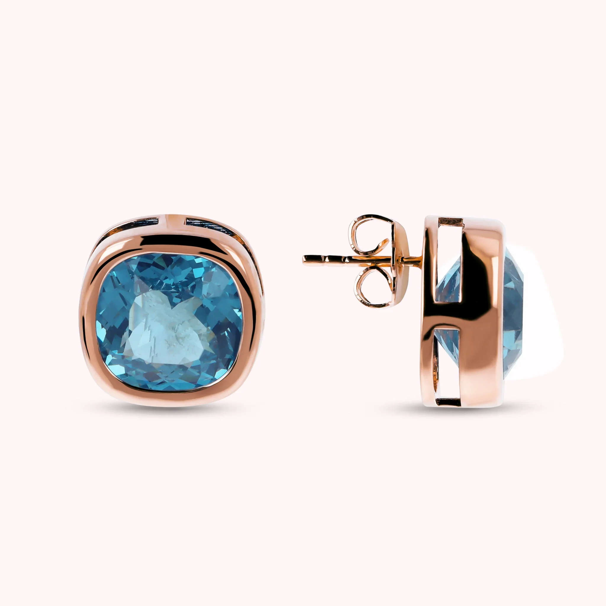 BRONZALLURE Orecchini a Lobo con Prisma Gem Taglio Cushion - immagine 2
