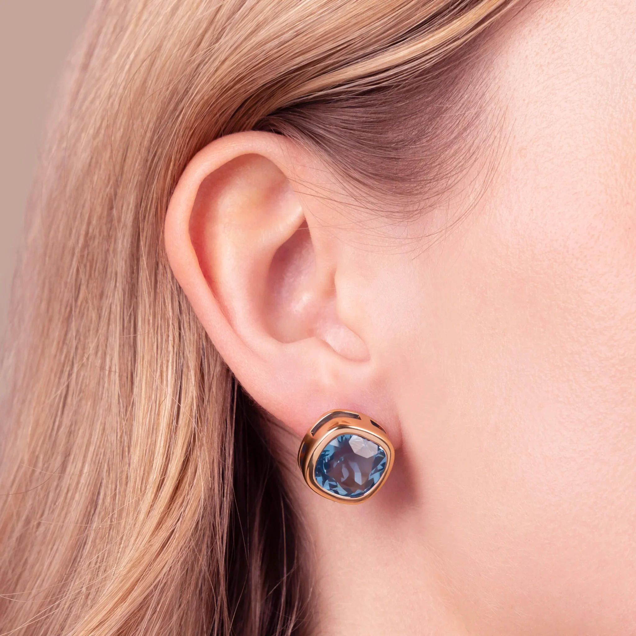 BRONZALLURE Orecchini a Lobo con Prisma Gem Taglio Cushion - immagine 3