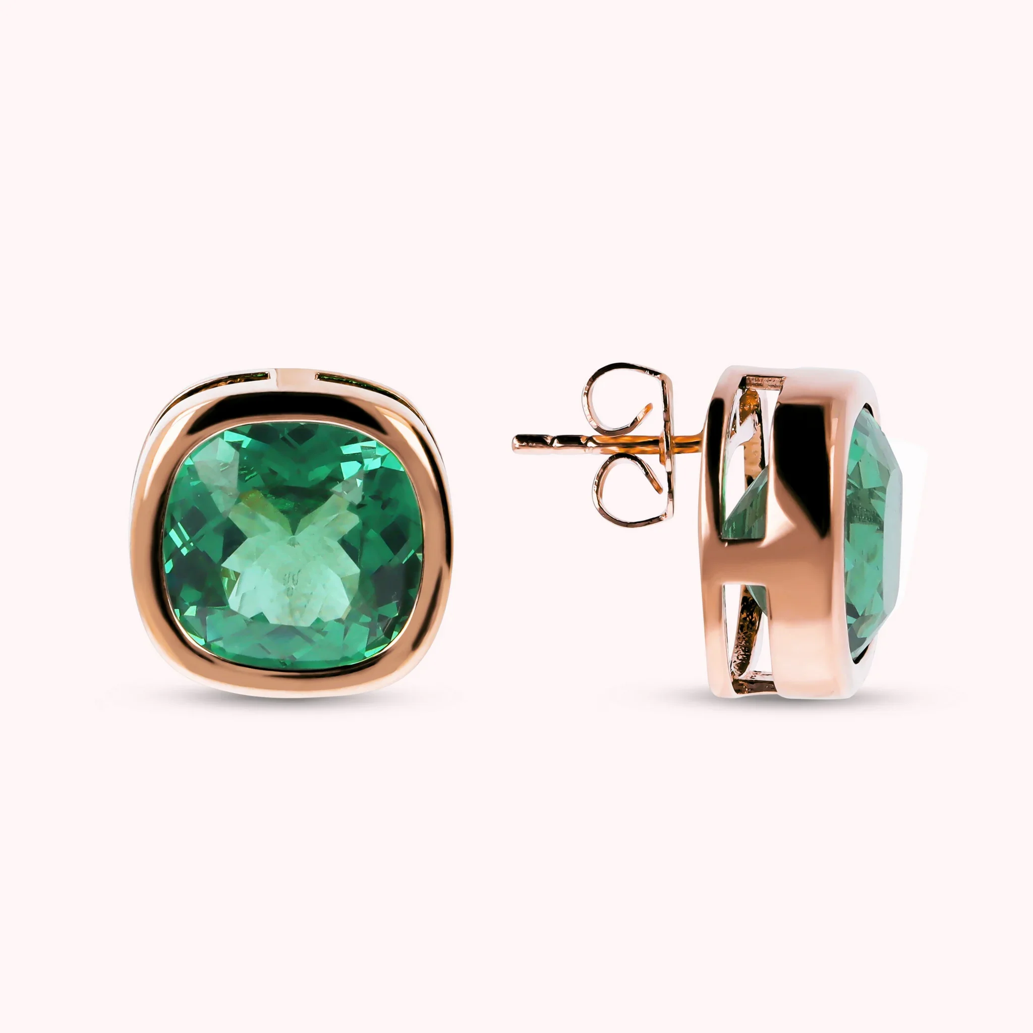 BRONZALLURE Orecchini a Lobo con Prisma Gem Taglio Cushion - immagine 2