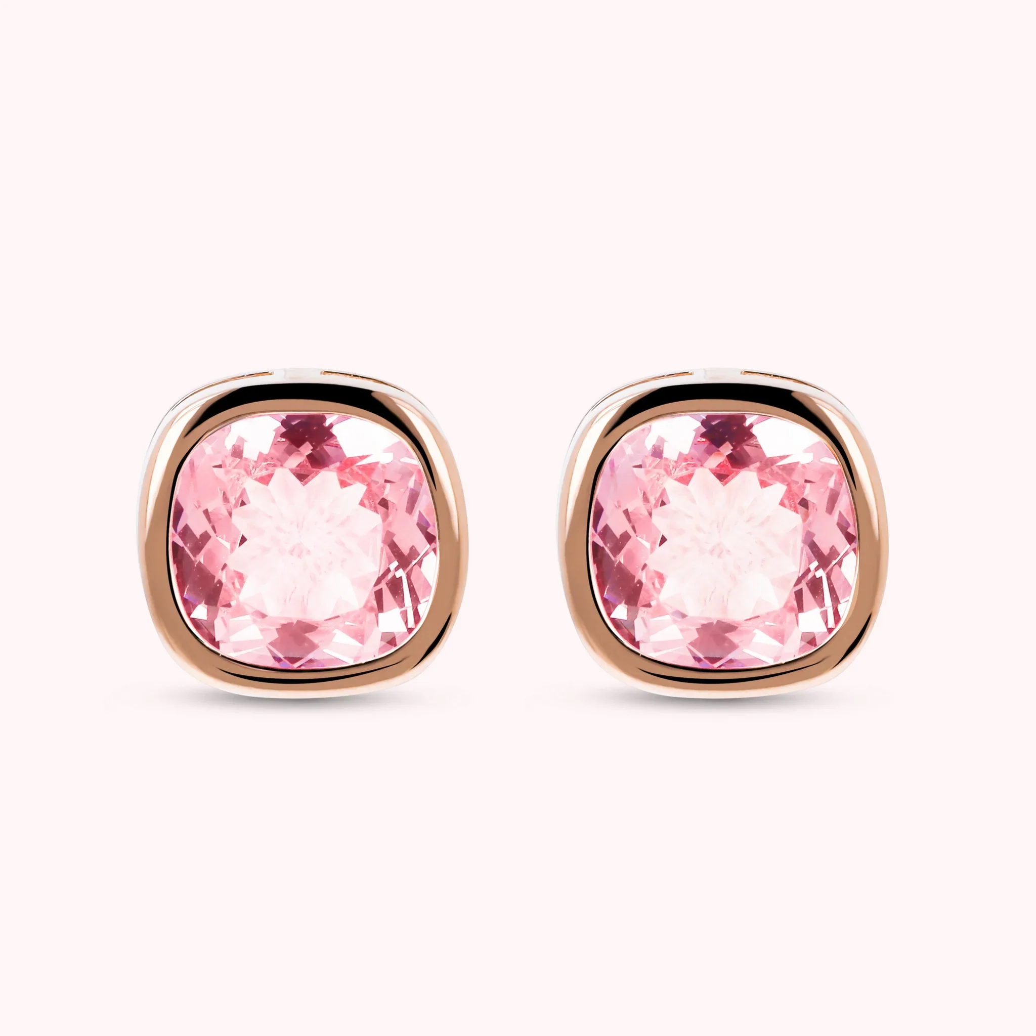 BRONZALLURE Orecchini a Lobo con Prisma Gem Taglio Cushion