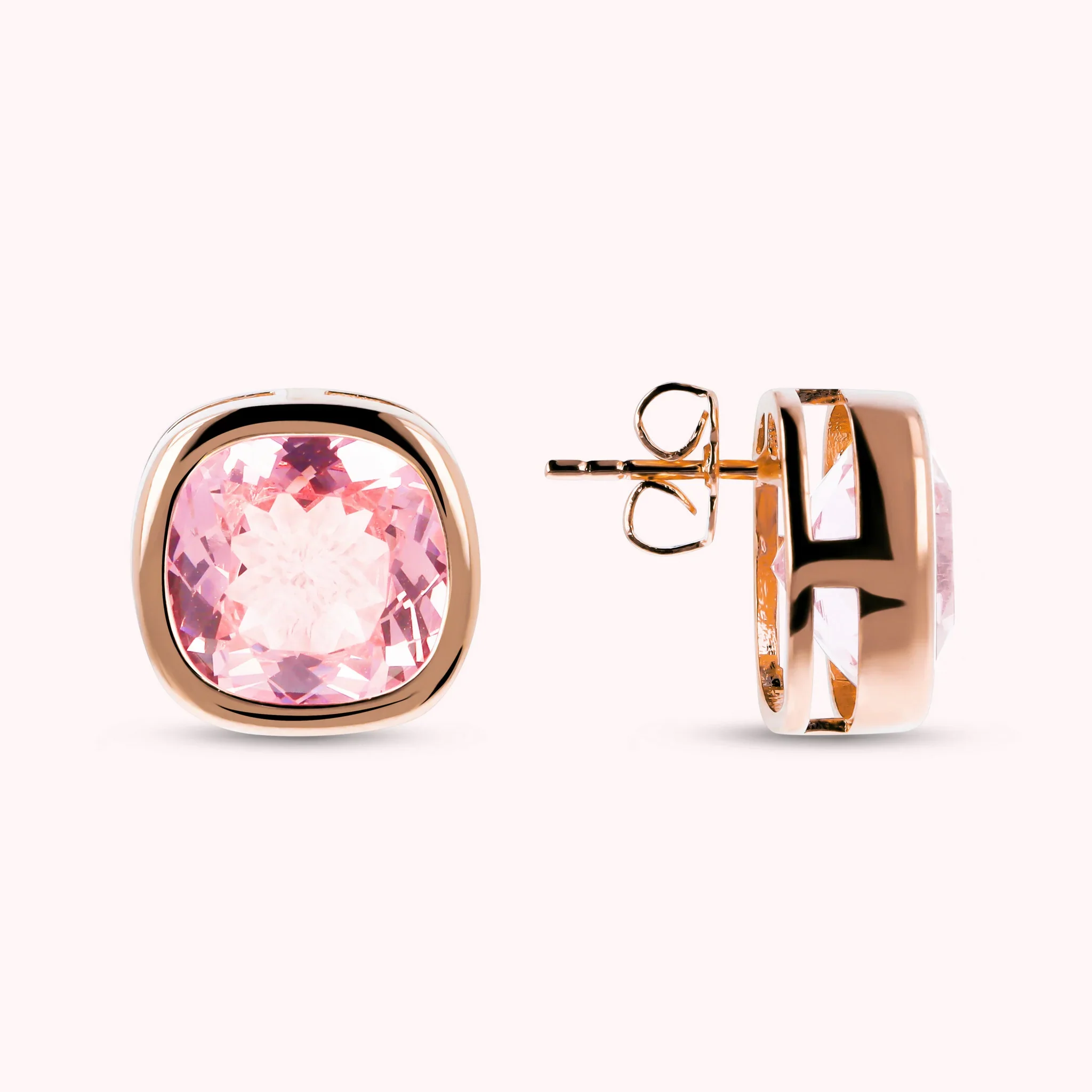 BRONZALLURE Orecchini a Lobo con Prisma Gem Taglio Cushion - immagine 3
