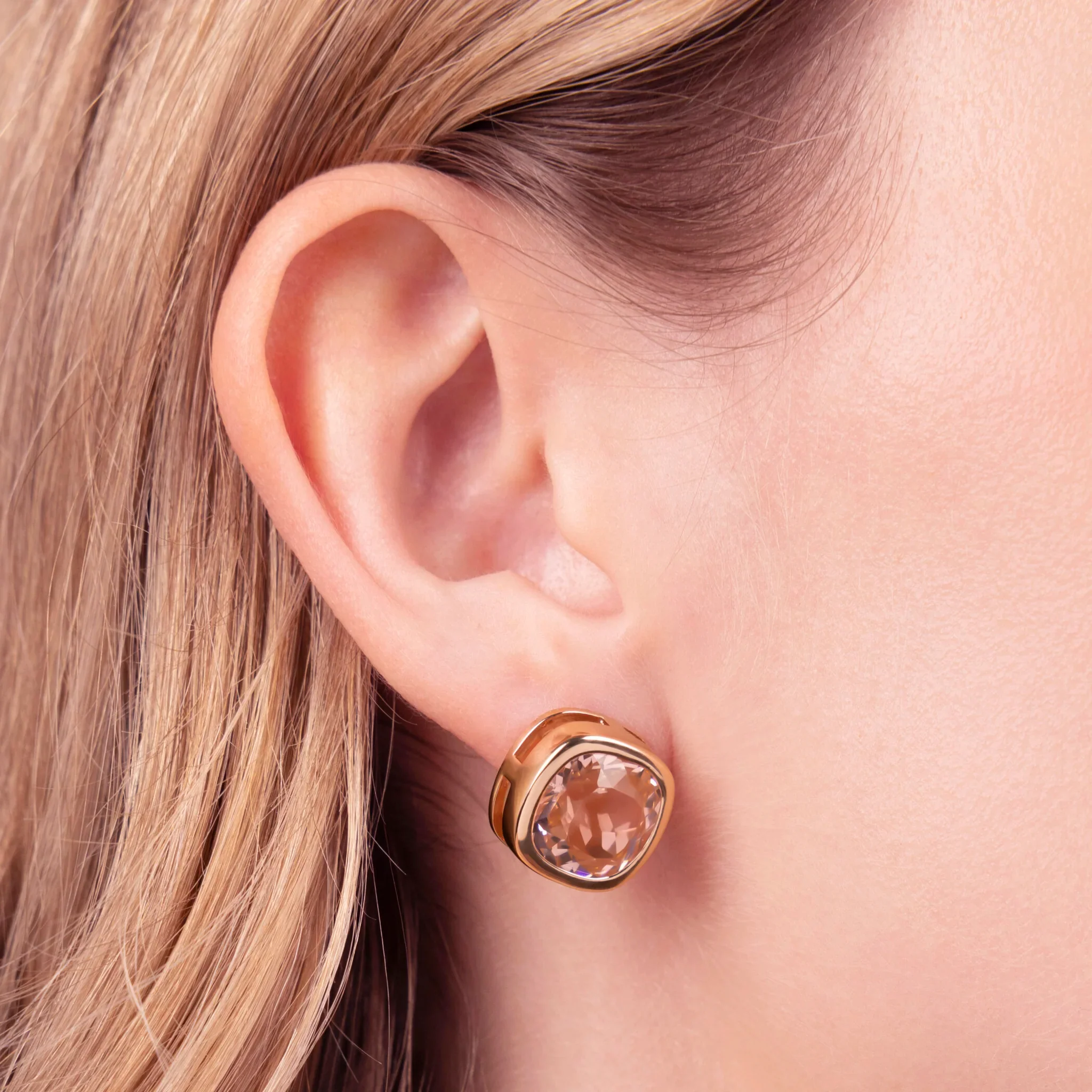 BRONZALLURE Orecchini a Lobo con Prisma Gem Taglio Cushion - immagine 2