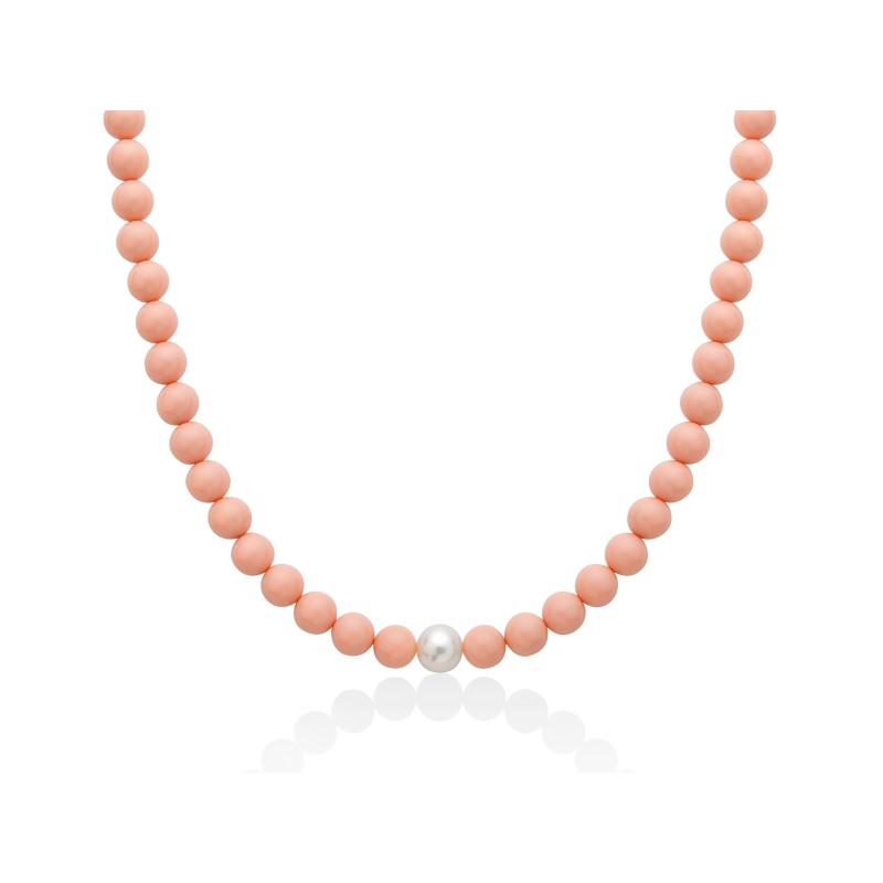 Gioielleria De Santis MILUNA Collana Miluna girocollo Terra e mare PCL4821 corallo rosa