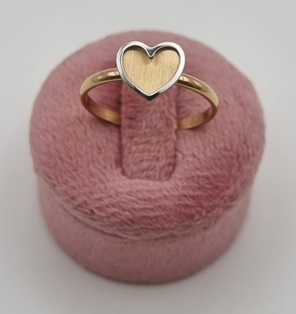 Gioielleria De Santis Anello da donna in oro bianco e giallo 750 con cuore