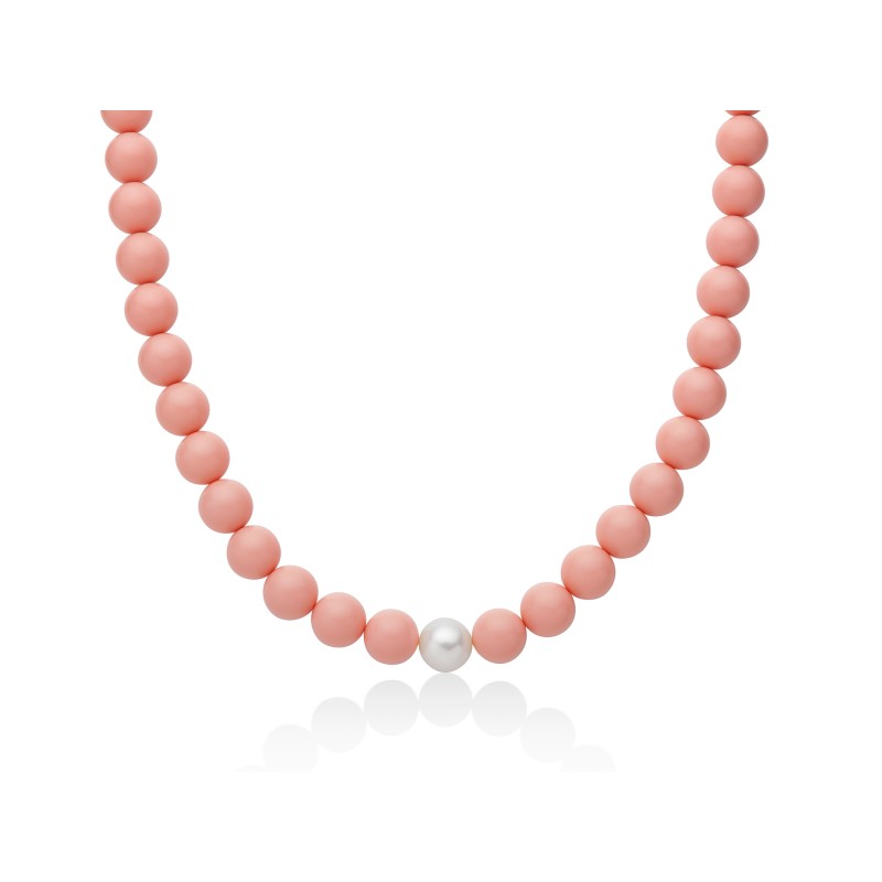 Gioielleria De Santis MILUNA Collana Miluna collezione Terra e Mare PCL6696 Pasta di Corallo Rosa 42cm