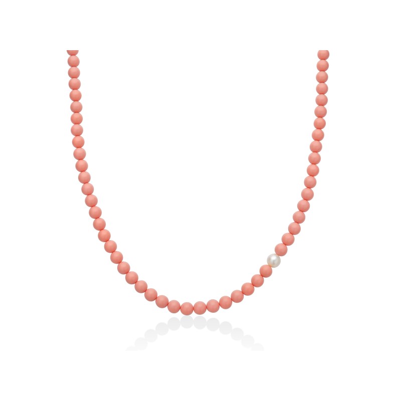 Gioielleria De Santis MILUNA  Collana girocollo Terra e mare PCL6699 Corallo Rosa 62cm