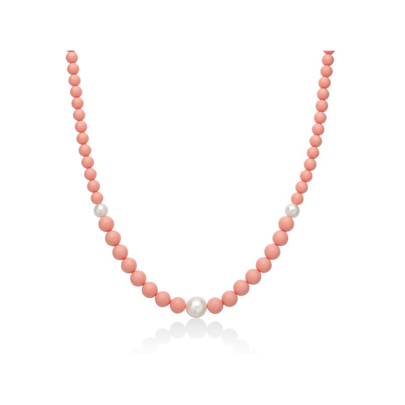 Gioielleria De Santis MILUNA  Collana girocollo Terra e mare PCL6702 Corallo Rosa 42cm